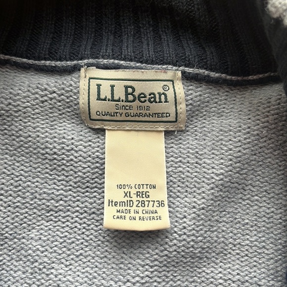 LL BEAN Men's Cotton Sweater, Quarter-Zip size XL - Picture 4 of 9